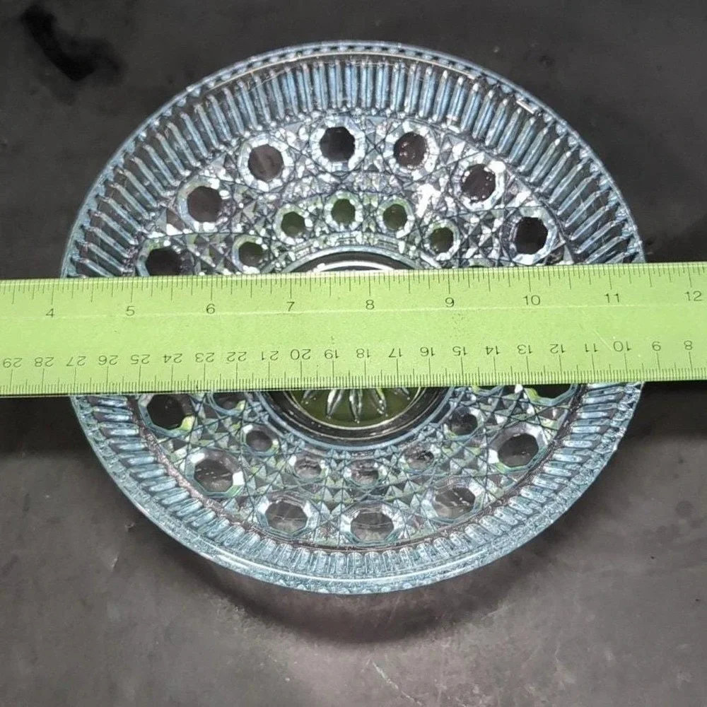 Federal Glass Buttons & Cane Blue Candy‎ Dish, Vintage Starburst Centerpiece